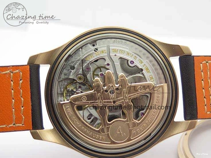 MIROTIME 0510 Popular Big Pilot Real PR IW502706 RG YLF 1:1 Best Edition Brown Dial On Calfskin Strap A 7223